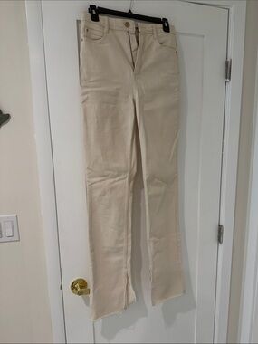 Zara Cream Wide-Leg High-Rise Jeans
